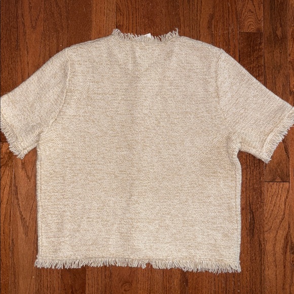 J. Crew Short Sleeve Fringe Cardigan Sweater Size Small NWT - Picture 2 of 3